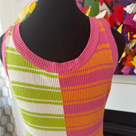 Circus by Sam Edelman Green and Orange Asymmetrical Sheath Dress - Picture 6 of 8